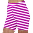 thumbnail image 2 of CLOISE Biker Shorts Women Hot Pink L Summer Trendy Casual Yoga Shorts Elastic High Waisted Butt Lifting Shapewear Comfy Running Athletic Striped Shorts, 2 of 2