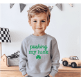 thumbnail image 4 of Bump and Beyond Designs Pushing My Luck, Toddler St. Patrick's Day Sweatshirt (Natural 4T), 4 of 5