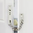 thumbnail image 2 of Cerradura de pestillo de protección de puerta de cadena con cerradura de presión antirrobo de resorte, paquete de 1 de níquel cepillado de acero inoxidable, 2 of 5