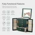 thumbnail image 4 of Casegrace 6-Tier Huge Jewelry Box for Women Girls with Mirror 5 Drawers Organizer Necklace Ring Earring Storage Opening Door Gift Case, 4 of 10