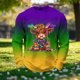 thumbnail image 2 of Ceisia Men's Mardi Gras Gradient Waffle-Knit Sweatshirt | Relaxed Spring/Summer Casual Top Gift, 2 of 5