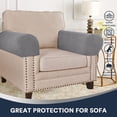 thumbnail image 2 of Arm Rest Covers Set, Pack of 2 Stretch Armchair Arm Covers Soft Polyester Arm Caps Non Slip Furniture Protector for Chair, Sofa, Couch, Gray, 2 of 6