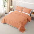 thumbnail image 3 of Castle Fairy Mid Century Vertical Stripe Twin Quilt Set 2 Pieces,Vintage Linear Texture Twin Coverlet Set,Pink Soft Pink,1 Bedspread and 1 Pillowcase, 3 of 7