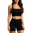 thumbnail image 7 of Miqool Workout Sets for Women 2 Piece Sports Bra Crop Top High Waist Booty Shorts Seamless Yoga Athletic Gym Outfits Lounge Activewear, 7 of 7