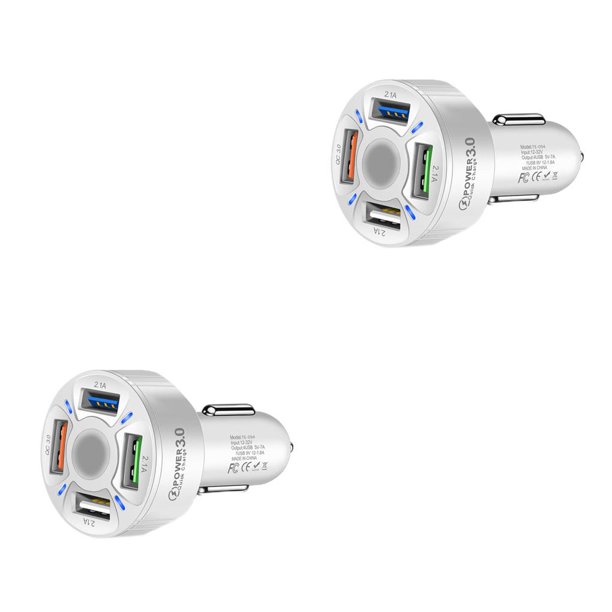 sweethay de coche de plástico portátil extraíble 12-24V 4 puertos USB antideslizante carga rápida elegante teléfono móvil enchufe Type1 NO1