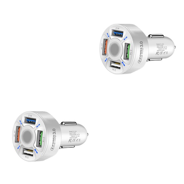 Methold de coche de plástico portátil extraíble 12-24V 4 puertos USB antideslizante carga rápida elegante teléfono móvil enchufe Type1 NO1
