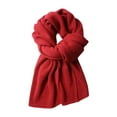 thumbnail image 4 of 3 bufandas largas de invierno, unisex, informales, para el cuello, cálidas, para deportes al aire libre, senderismo, viajes, camping, trabajo. Rojo y gris oscuro y gris claro Macarena bufanda de invierno, 4 of 8