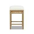 thumbnail image 2 of Jennifer Taylor Home Lucia 25.5" Backless Upholstered Counter Stool with Resin Rattan Frame, Ivory White Boucle, 2 of 7