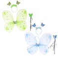 thumbnail image 1 of Varita y diadema de mariposa con alas de mariposa de hadas para niñas, vestido de princesa para niñas pequeñas, 1 of 5