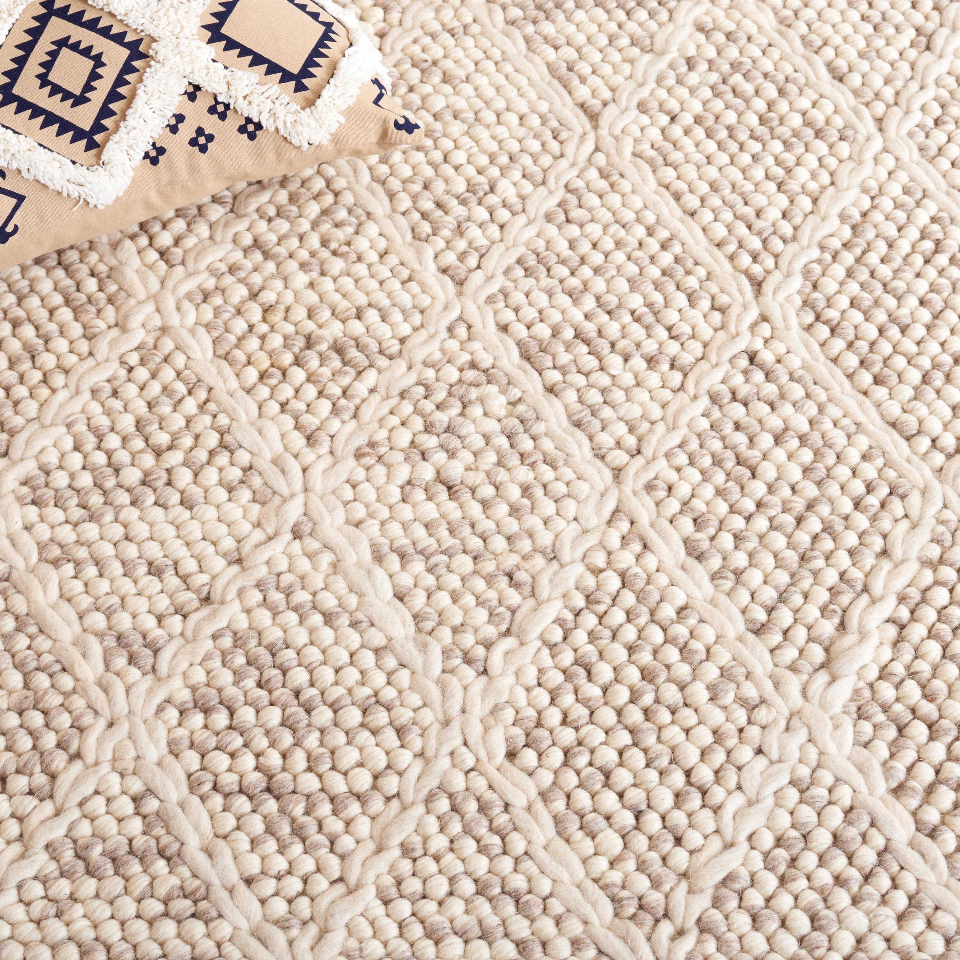 SAFAVIEH Natura Montana Diamond Area Rug, Brown/Ivory, 6' x 6' Square