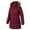 Burgundy, variant on HVEOO Women's Long Winter Coat Waterproof Quilted Puffer Jacket with Hood, Black