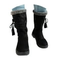 thumbnail image 3 of Women's Mid-Calf Winter Suede Boots With Side Zipper Lined Casual Footwear For Style Comfort And Warmth, 3 of 8