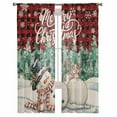 thumbnail image 2 of Red Plaid Snowman Christmas Sheer Curtains 84 Inches Long, Xmas Tree Rustic Snowflake Light Filtering Window Curtains for Living Room, Rod Pocket Voile Sheer Curtain Drapes, 52"Wx84"L, 2 Panels, 2 of 9