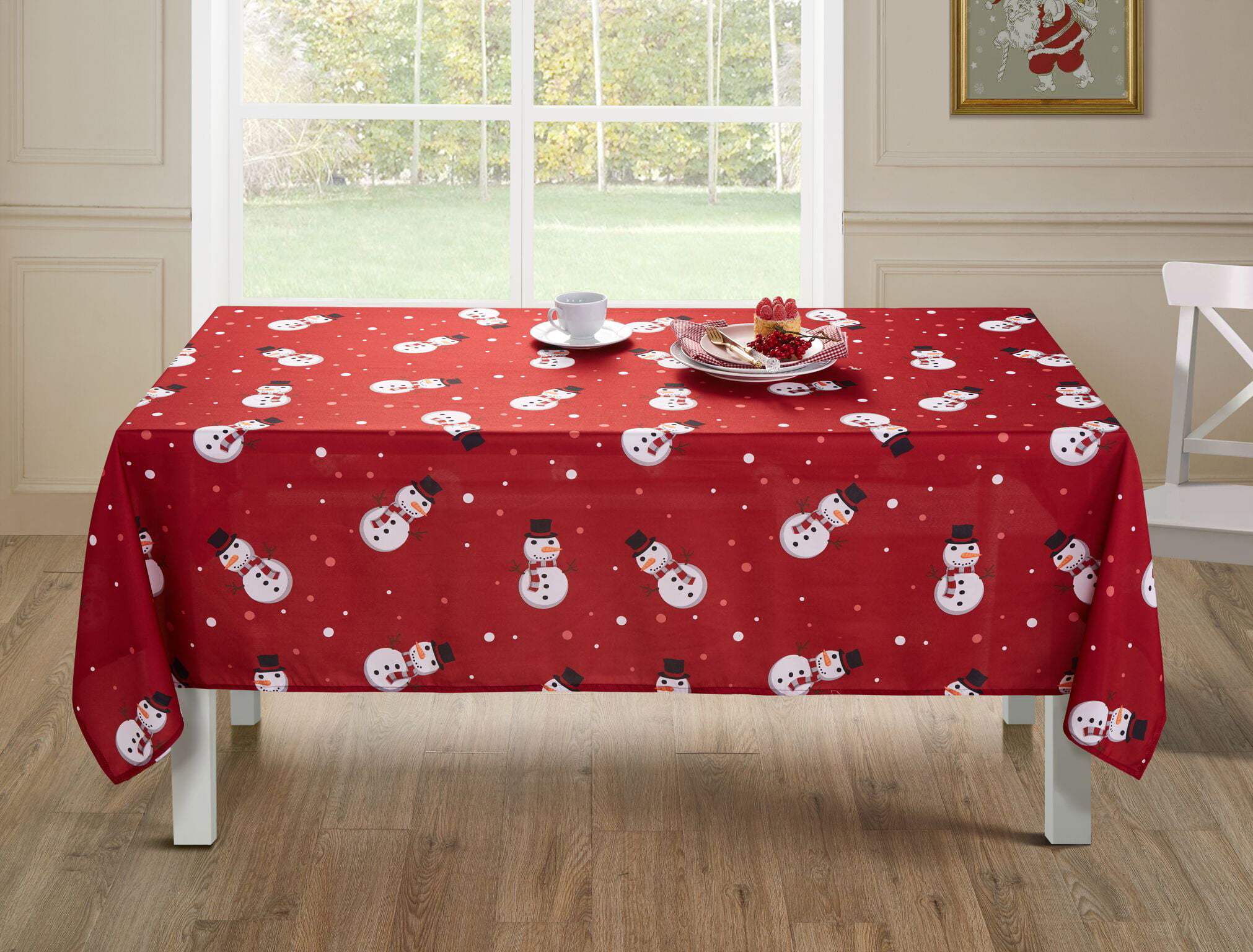 Festive Christmas cotton tablecloth