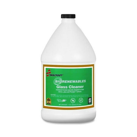 AbilityOne - Glass Cleaner - Skilcraft Cleaner Glass Concentrated Biorenewable 1 gal - Blue