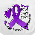 thumbnail image 4 of Inktastic Love, Care, Cure Cystic Fibrosis Awareness Purple Ribbon Boys or Girls Baby Bib, 4 of 4