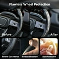 thumbnail image 5 of Universal Fit 14.5“-16” Carbon Fiber Steering Wheel Cover, BenLoc Hard Car Steering Wheel Cover Protector High Gloss Black, 5 of 8