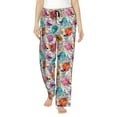 thumbnail image 2 of Kdxio Women's Comfy Stretch Skulls and RosesPrint Drawstring Pajama Pants-Large, 2 of 9