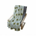thumbnail image 3 of Queen Bee Soft Flannel Fleece Throw Blanket, Repeating Hand Drawn Flying Bees and Flowers, Cozy Plush for Indoor and Outdoor Use, 60" x 80", Pale Blue Yellow, by Ambesonne, 3 of 5