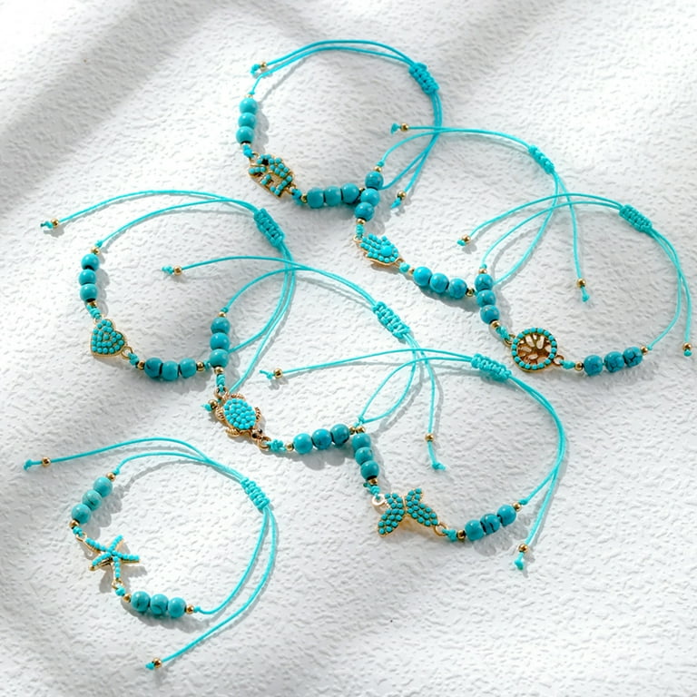 FaLX Heart-Shaped Beaded Bracelet for Women Bright Colors and