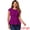 Purple, variant on Women's Elegant Round Neck Solid Color Cap Sleeve Blouses S Peacock Blue