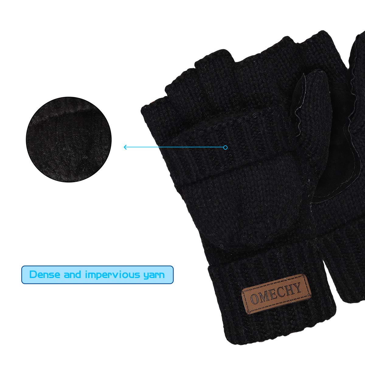 Cooplus Winter Wool Convertible Fingerless Gloves photo 4