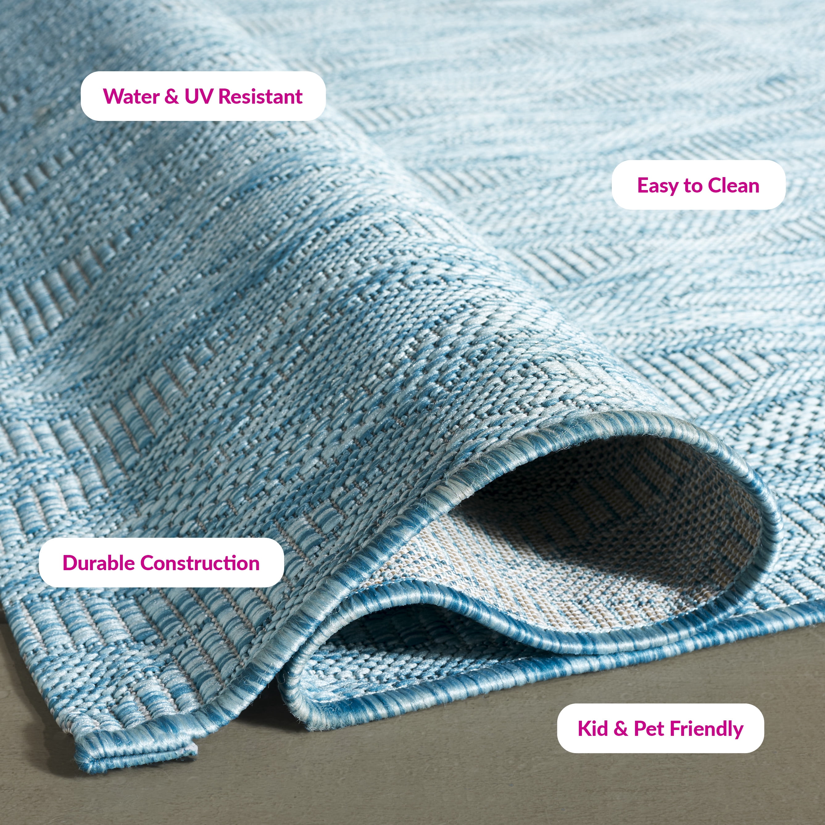 Safavieh Courtyard Teodor Geometric Indoor/Outdoor Area Rug, Aqua, 6'7" x 6'7" Square