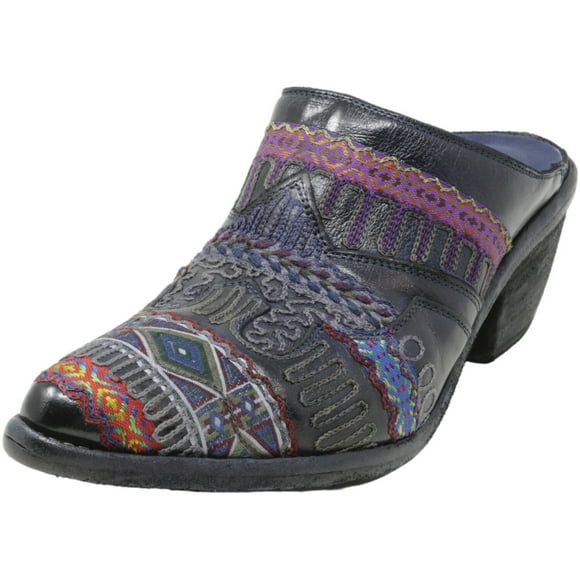 Fauzian Jeunesse Vintage Women's Iginis Super Navy Leather Clogs - 9 M