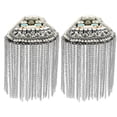 thumbnail image 4 of a refined and professional product description based on your input:\n\n \n\n**2pcs Silver Tassel Chain Epaulettes – Metal Shoulder Badges for Ceremony, 4 of 4