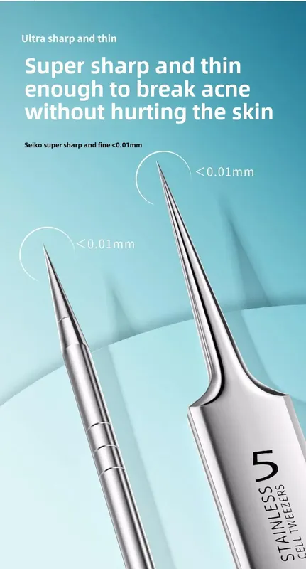 3pcs Stainless Steel Blackhead & Blemish Remover Set - Precision Tools for Face & Nose -Acne Extraction for Whiteheads & Pimples