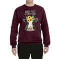 thumbnail image 2 of Wild Bobby, Good Food Good Mood Funny Cute Cow Animal Lover Unisex Crewneck Graphic Sweatshirt, Maroon, 3XL, 2 of 3