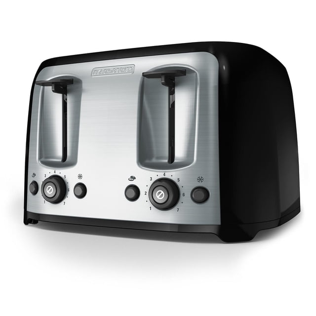 Tostador BLACK+DECKER Negro 4 Rebanadas Ranuras Extra Anchas 7 Ajustes de Sombra 1400 Vatios