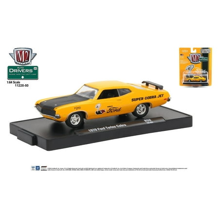 1974 Ford Torino Distributor - M2 Machines Auto-Drivers 1:64 R50 1970 Ford Torino Cobra Orange w/ Black Hood