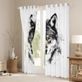 thumbnail image 3 of Castle Fairy Wolf Wildlife Curtains Pack of 2 (42x84 Each),Black Grey Curtains Blackout, 3 of 6