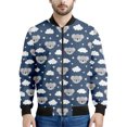 thumbnail image 2 of Chaqueta con cremallera y estampado 3D de animales de dibujos animados para hombre, chaqueta informal de calle con cremallera, sudadera estilo aviador para primavera y otoño, 2 of 5