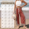 thumbnail image 7 of Yuyamidu Red Aztec Western Womens Pants Size M Flowy Loose Fit Slacks Pants Petite Breathable Business Casual Trousers Western Tribal Outfits, 7 of 7