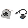 thumbnail image 1 of 1 Pcs CPU Cooling Fan Fit 4Pin & 1 Pcs USB 3.0 to Sata Adapter Converter Cable 22Pin SataIII to USB3,0 Adapters, 1 of 8
