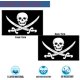 thumbnail image 2 of Bandera pirata para exteriores de doble cara, resistente, de 3 capas, con diseño de Jolly Roger, calavera con cruz de cuchillo, lona súper duradera con 4 filas de bordes cosidos y 2 ojales de latón., 2 of 7