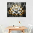 thumbnail image 2 of COMIO  Lotus Flower Wall Decor Trendy Silver Golden Flower Painting Canvas Prints Art Zen Lotus Picture Artwork for Living Room Yoga Meditation Spiritual Decor Framed Ready to Hang, 2 of 4