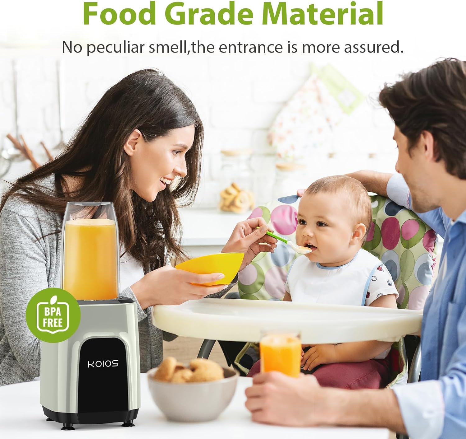 Portable Blender for Shakes and Smoothies, 6 Blades Personal Blender for Kitchen, Smoothie Blender and Grinder with 2 Blades, 18.6Oz & 10Oz Blender Cups, Countertop Blender for Fruits Protein Drink
