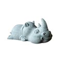 thumbnail image 2 of Green Sandstone Animal Mini Tea Pet Figurine DIY Terrarium Crafts Small Statue Cute Kung Fu Tea Pet Model for Fairy Garden, Yoga Room Shelf Rhinoceros, 2 of 8