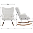 thumbnail image 4 of Guyou Modern Rocking Chair, Glider Nursery Chair with Tufted Wingback, Velvet Upholstered Accent Armchair for Living Room Bedroom Nursery, Beige, 4 of 10