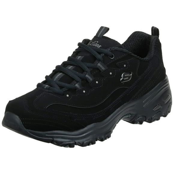 Skechers Sport Women's D'Lites Memory Foam Lace-up Sneaker,Black/Pink,10 M US