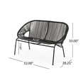 thumbnail image 3 of GDF Studio Chardean Outdoor Wicker Wrap Hammock Loveseat Bench, Black, 3 of 8