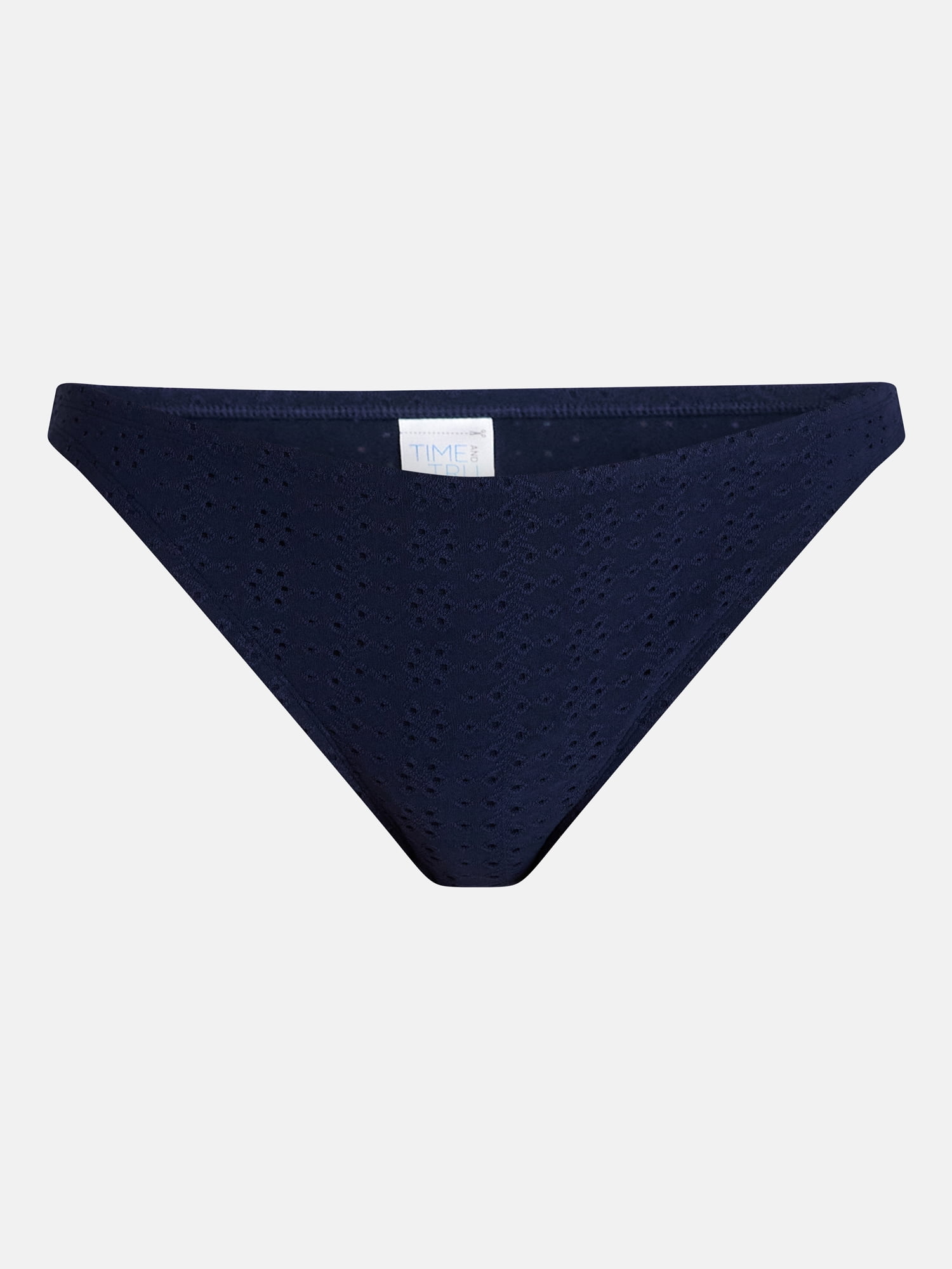 Time and Tru Women's and Women's Plus Low Rise Cheeky Eyelet Bikini Bottoms, Sizes XS-3X