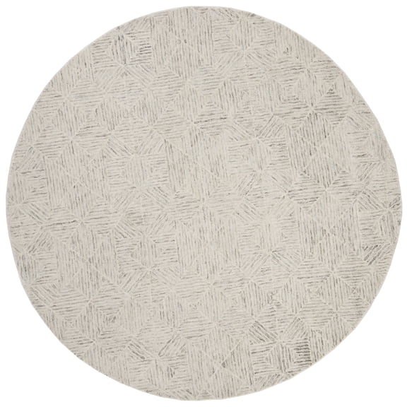 SAFAVIEH Abstract Brock Geometric Area Rug, Ivory/Light Blue, 8' x 8' Round