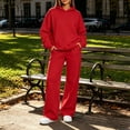 thumbnail image 2 of JOANKDMI 2 Piece Women Sweatsuits Long Sleeve Pullover Hoodie and High Waisted Wide Leg Pants Matching Lounge Sets Cozy Fall Trendy Outfits Casual Activewear Tracksuits, 2 of 8