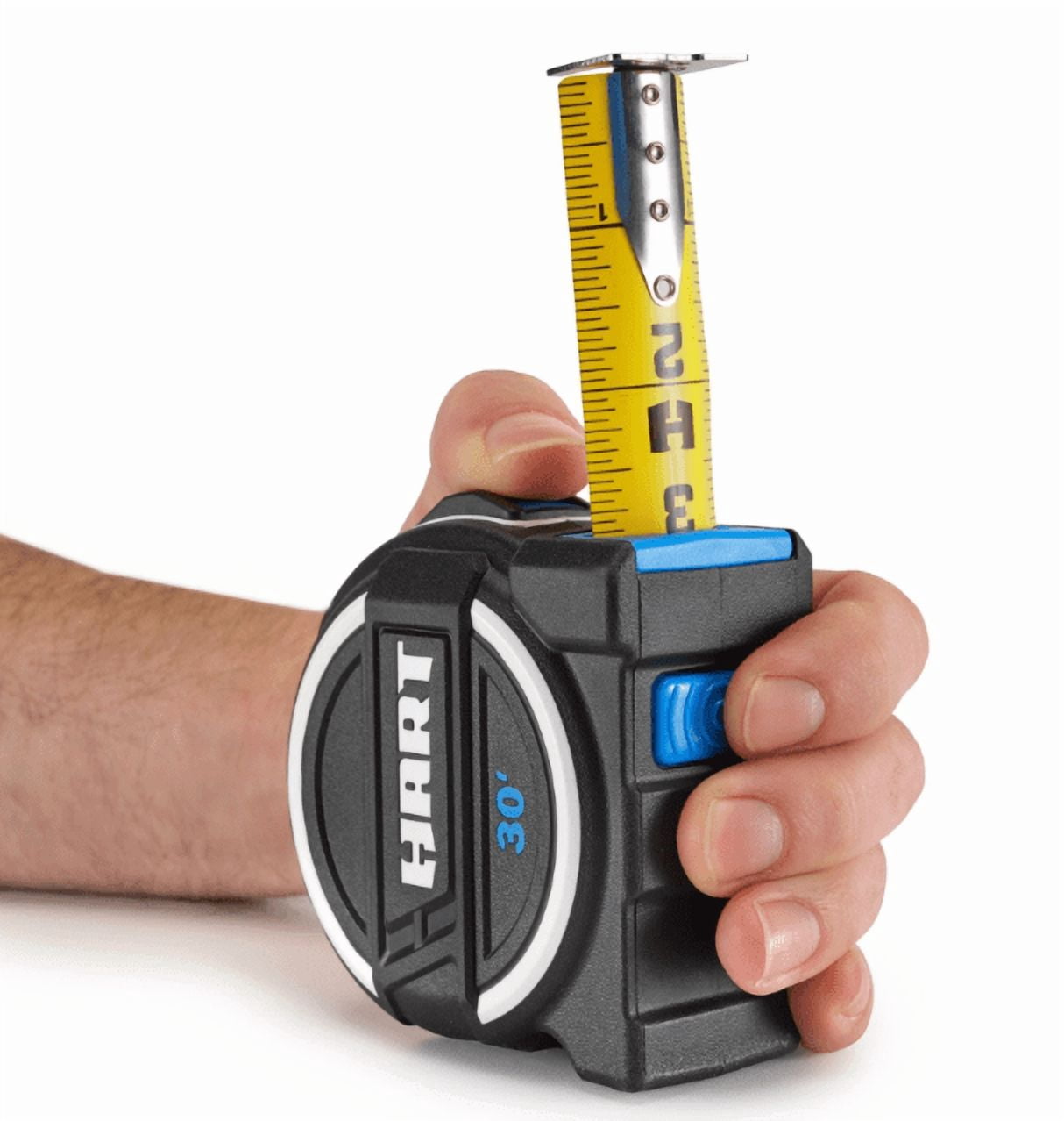 HART 30ft Extra Wide Blade Tape with Rubber over-Mold and Wire Form Clip