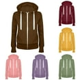 thumbnail image 3 of Lovskoo 2024 Women's Full Zip Sweatshirt Fleece Jacket Long Sleeve Casual Hooded Slim Outerwear Coat Olive Green, 3 of 3