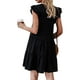 thumbnail image 3 of TRKIYQC Vestido de verano para mujer, sin mangas, con volantes, cuello redondo, mini vestido de color sólido, corte holgado, corto, fluido, plisado TRKIYQC Moderno diseño moderno, 3 of 5